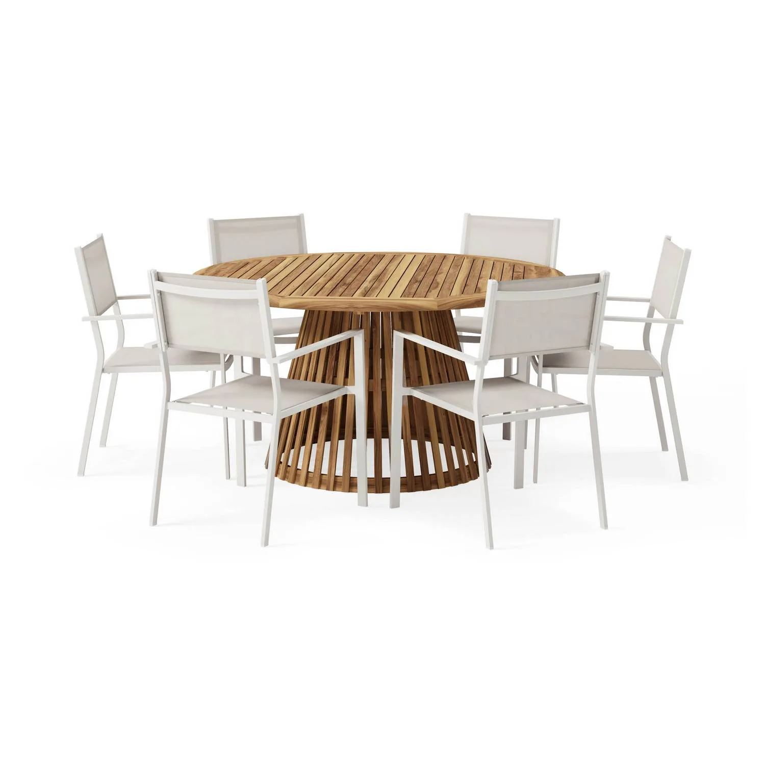 Matgrupp Comfort Garden Lakenview Matbord Rund 150 med 6 Las Vegas Karmstolar