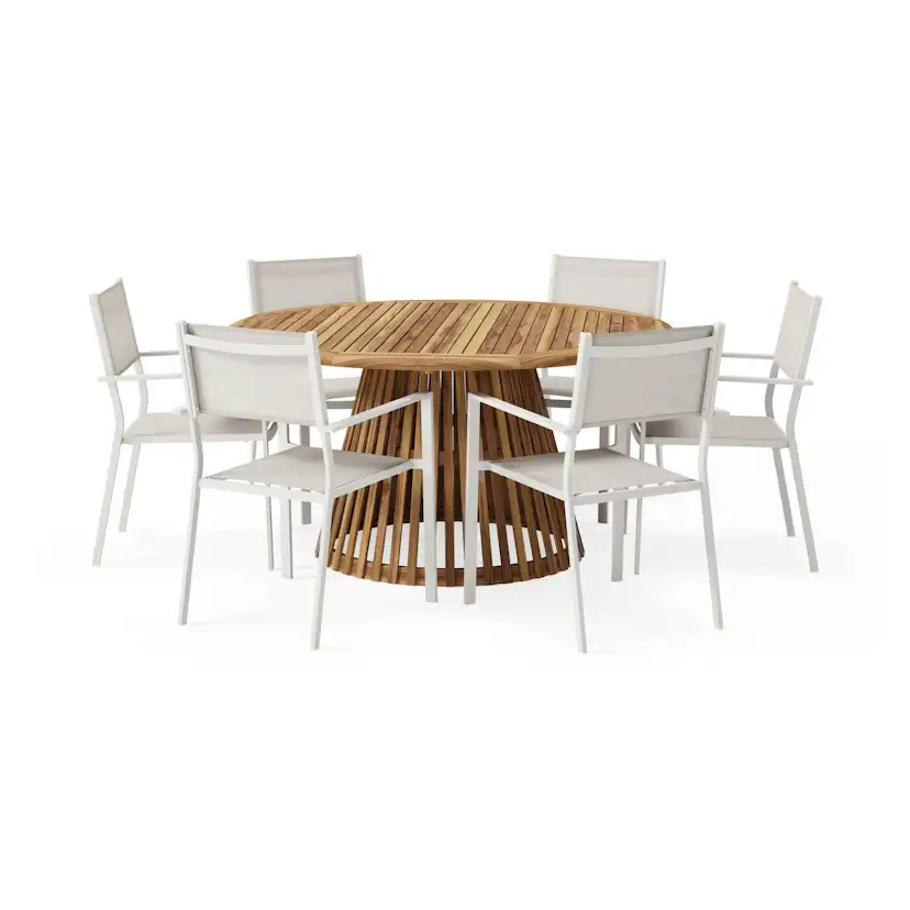 Matgrupp Comfort Garden Lakenview Matbord Rund 150 med 6 Las Vegas Karmstolar