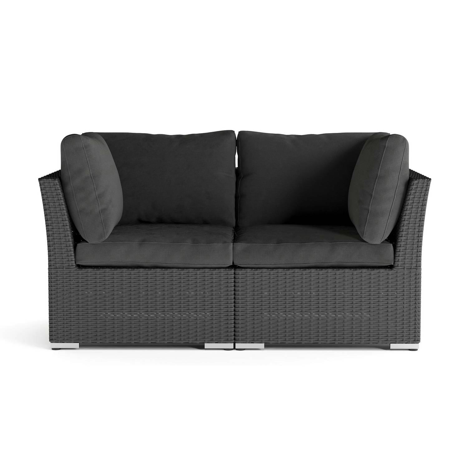 Utesoffa Comfort Garden Wisconsin Premium Loungesoffa Utomhus med Armstöd 2-sits Konstrotting