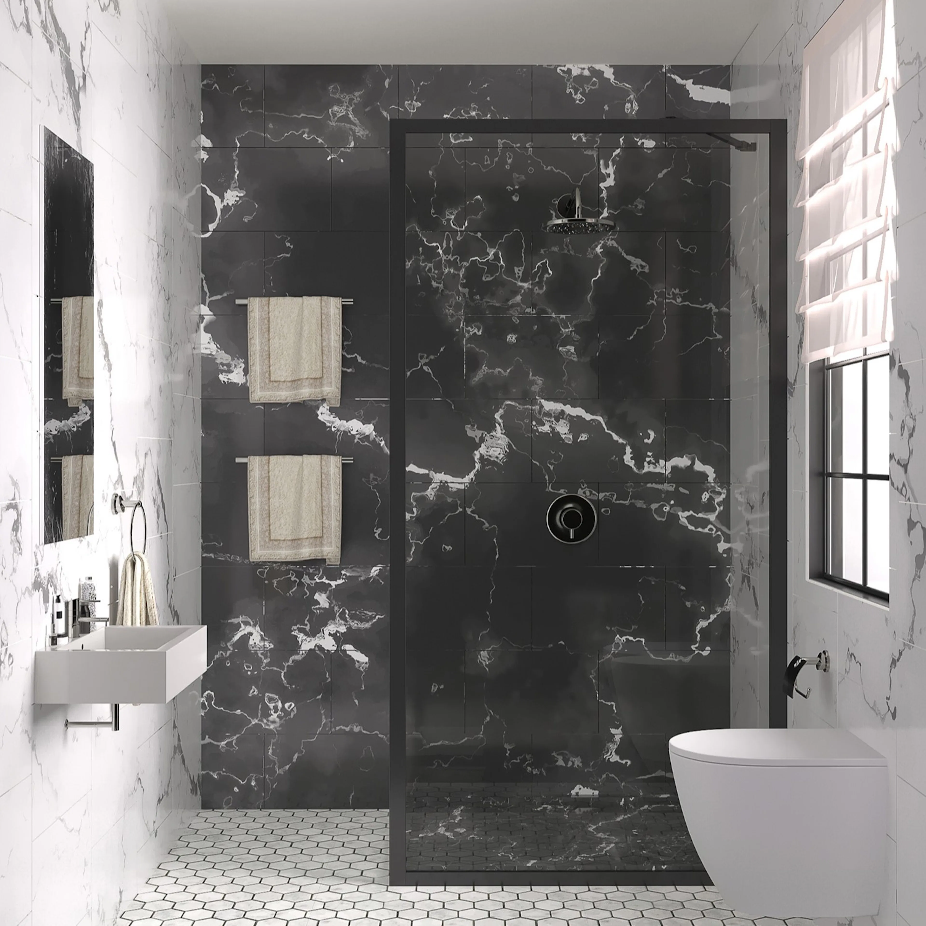 Duschvägg Hietakari Bläk 731 New York Fast