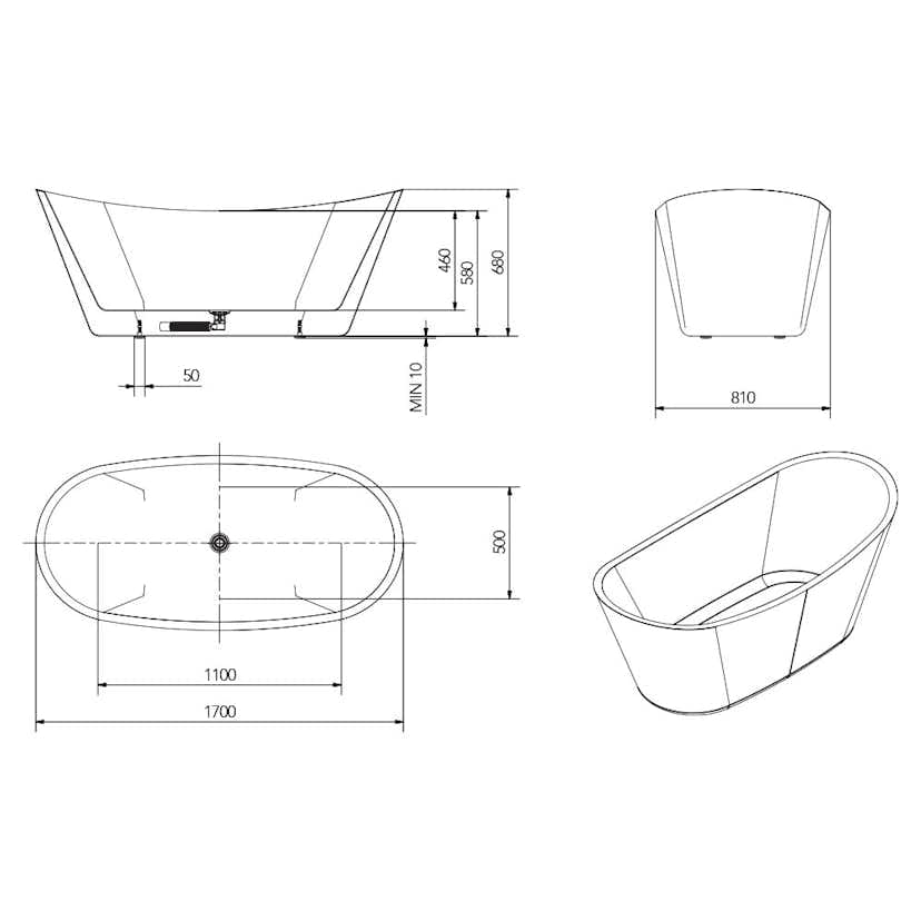 Badkar Bathlife Ideal Relax Vit