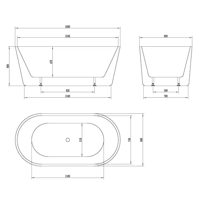 Badkar Bathlife Lugn 1600