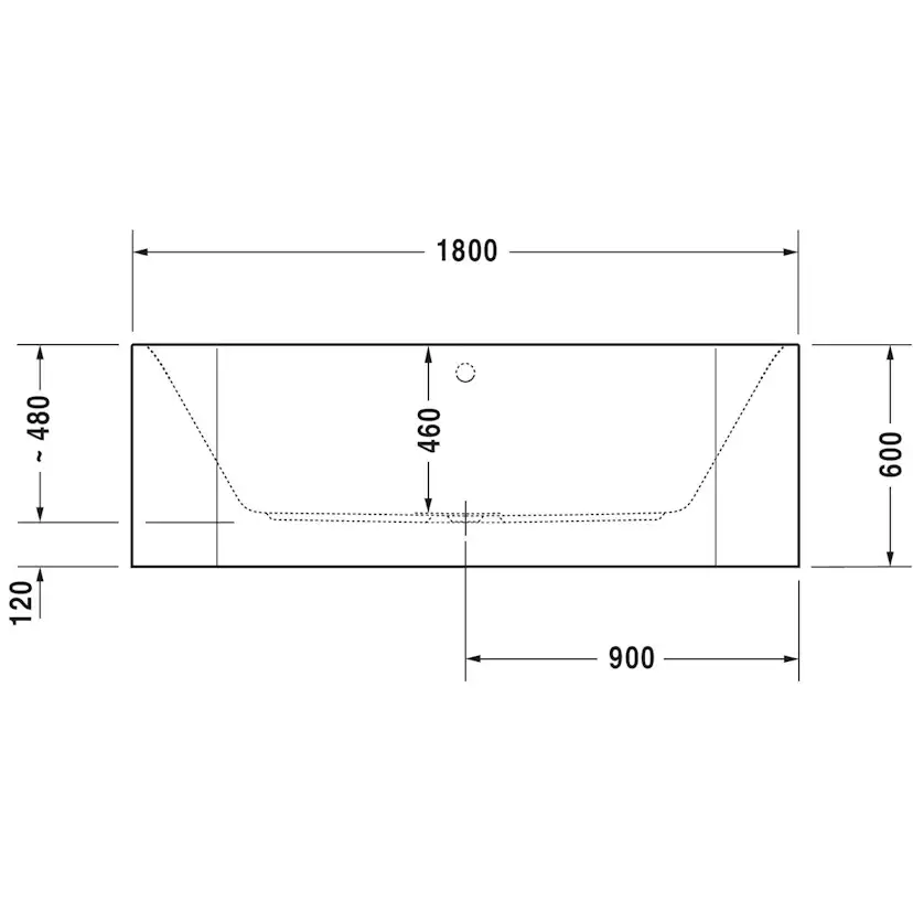 Badkar Duravit Happy D2 Vägg