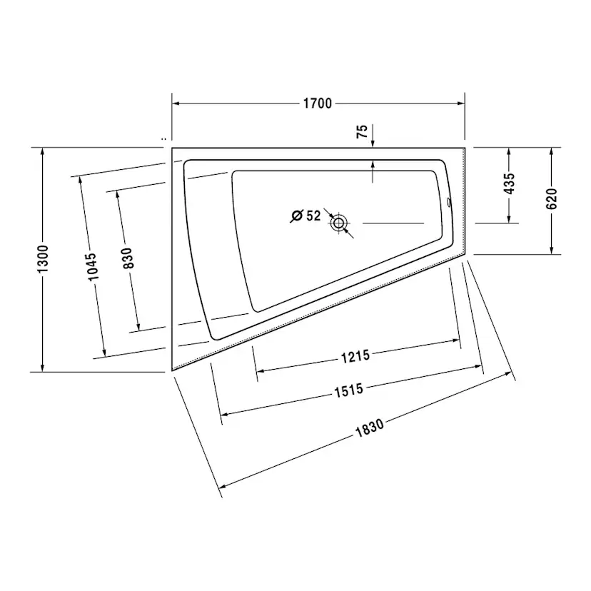 Badkar Duravit Paiova Hörn