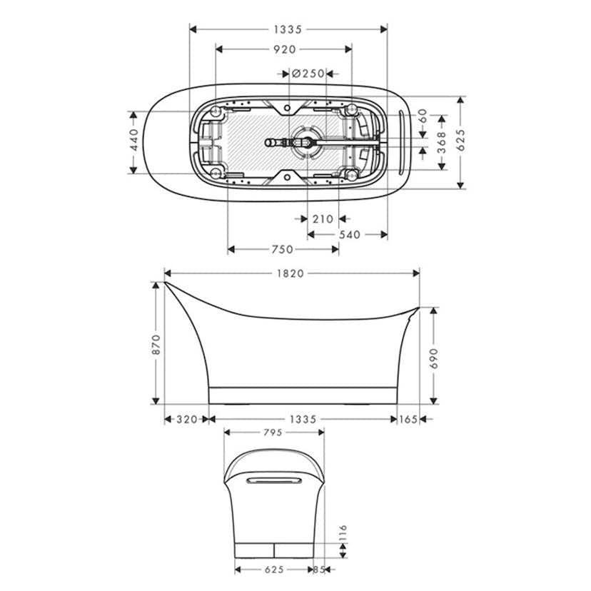 Badkar Axor Urquiola 1800 mm
