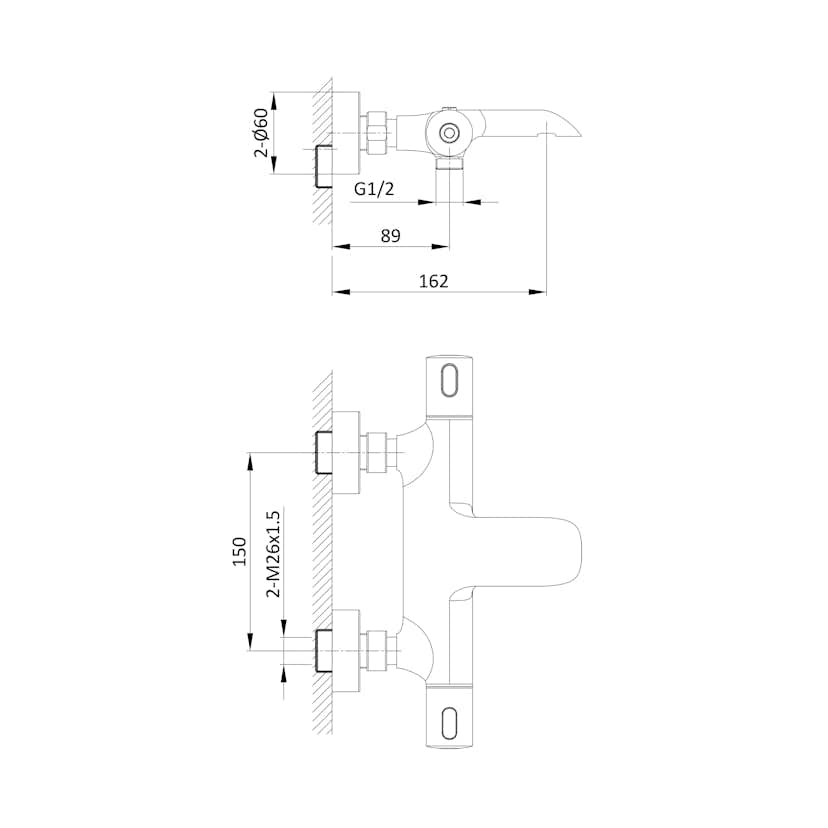 Badkarsblandare Bathlife Brusa Tapp