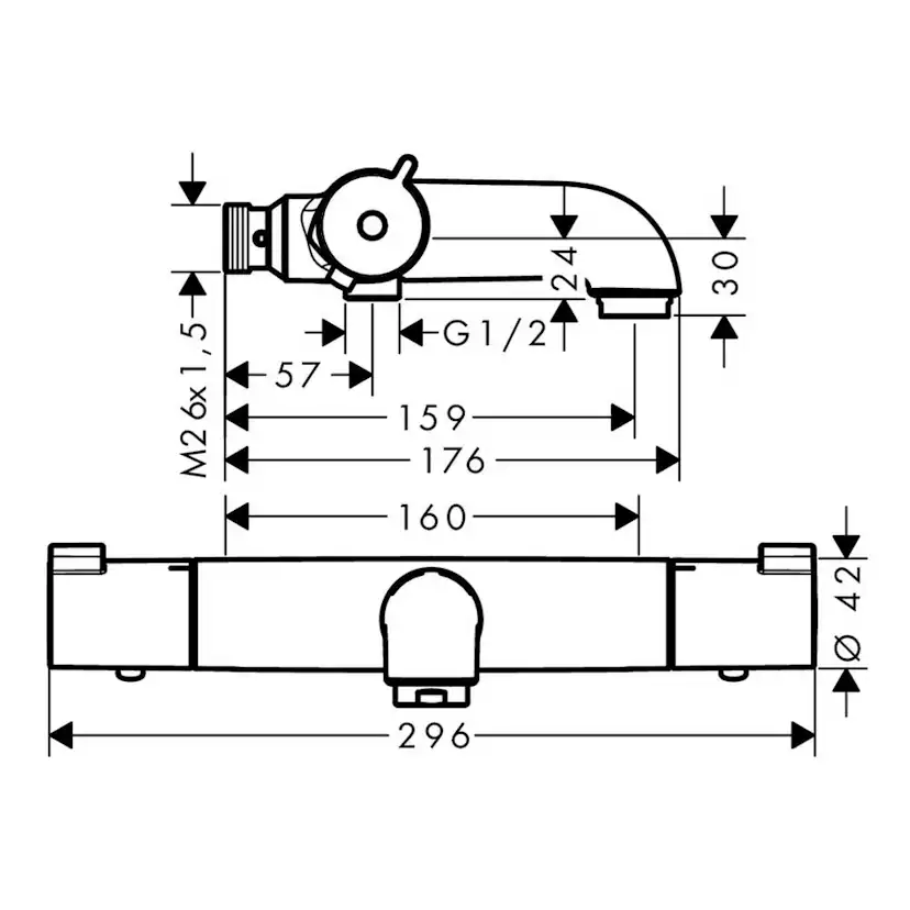 Badkarsblandare Hansgrohe Ecostat 1001 CL