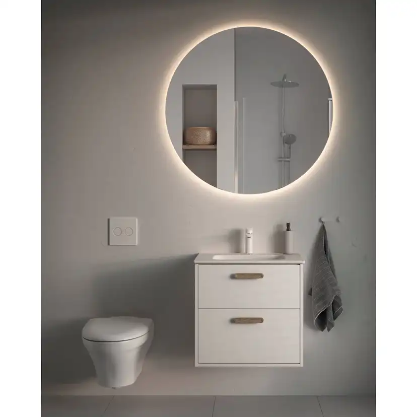 Spegel Gustavsberg Ducentic Rund med Bakgrundsbelysning