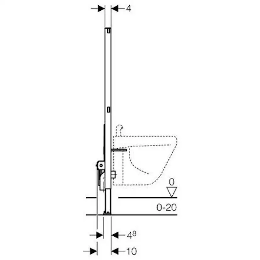 Bidéfixtur Geberit Duofix 112 cm