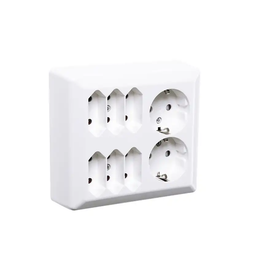 Vägguttag Elko 6+2-Vägs RS Renvit