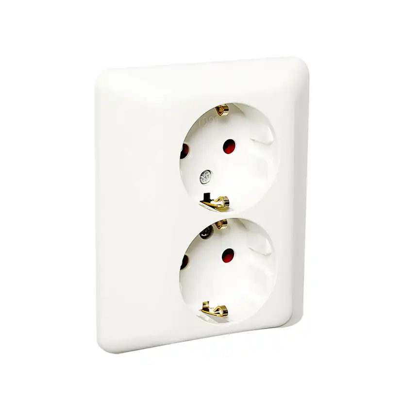 Vägguttag Elko 2-vägs MJ RS Renvit