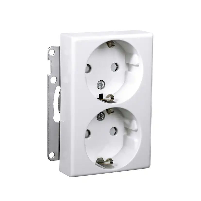 Vägguttag Elko 2-Vägs Utan ram RS Renvit