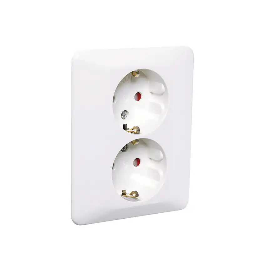 Vägguttag Elko 2-Vägs Låg RS Renvit