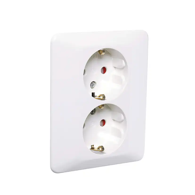 Vägguttag Elko 2-Vägs RS Renvit