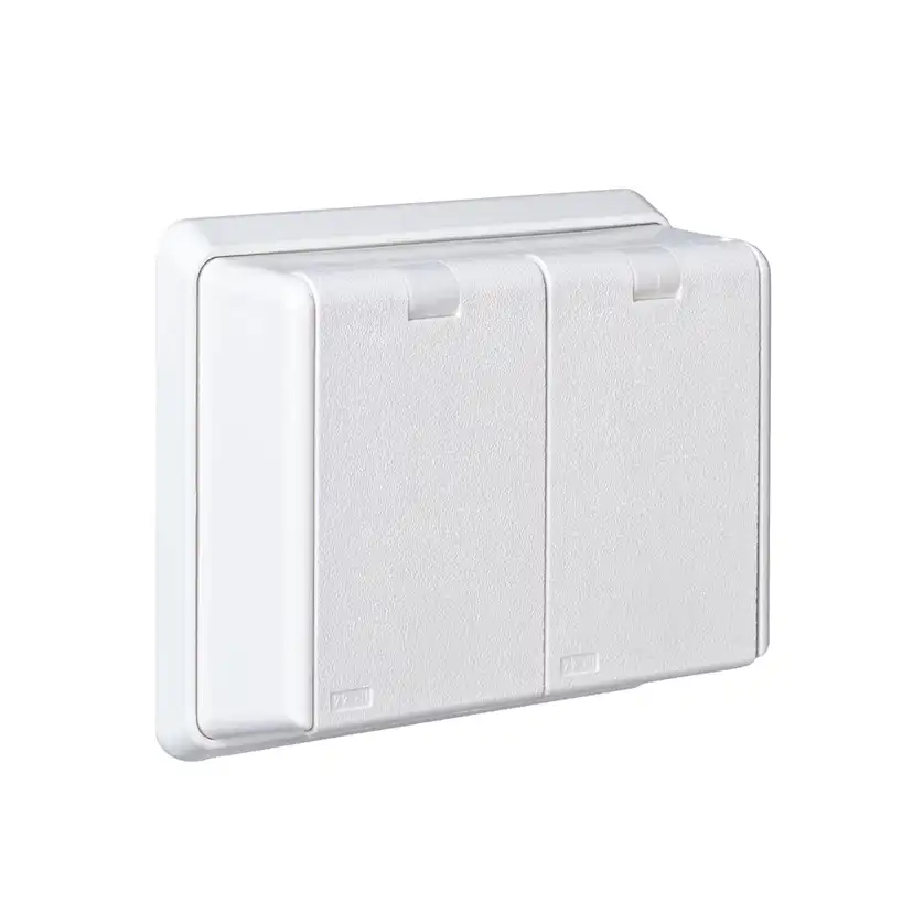 Vägguttag Elko 2-Vägs IP44 RS Renvit