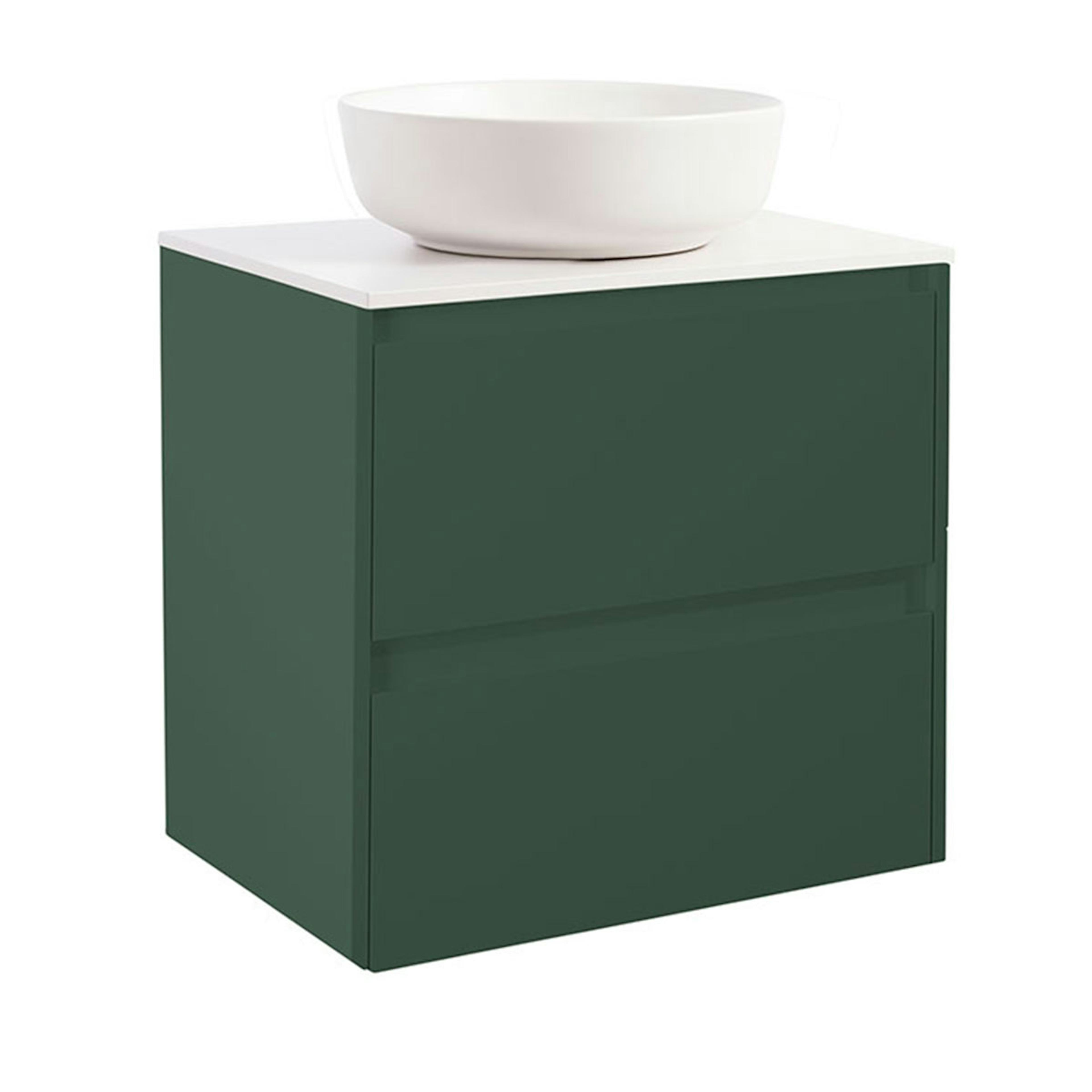 Tvättställsskåp Alterna Luxor med Bänkskiva Kvartskomposit och Runt Tvättställ