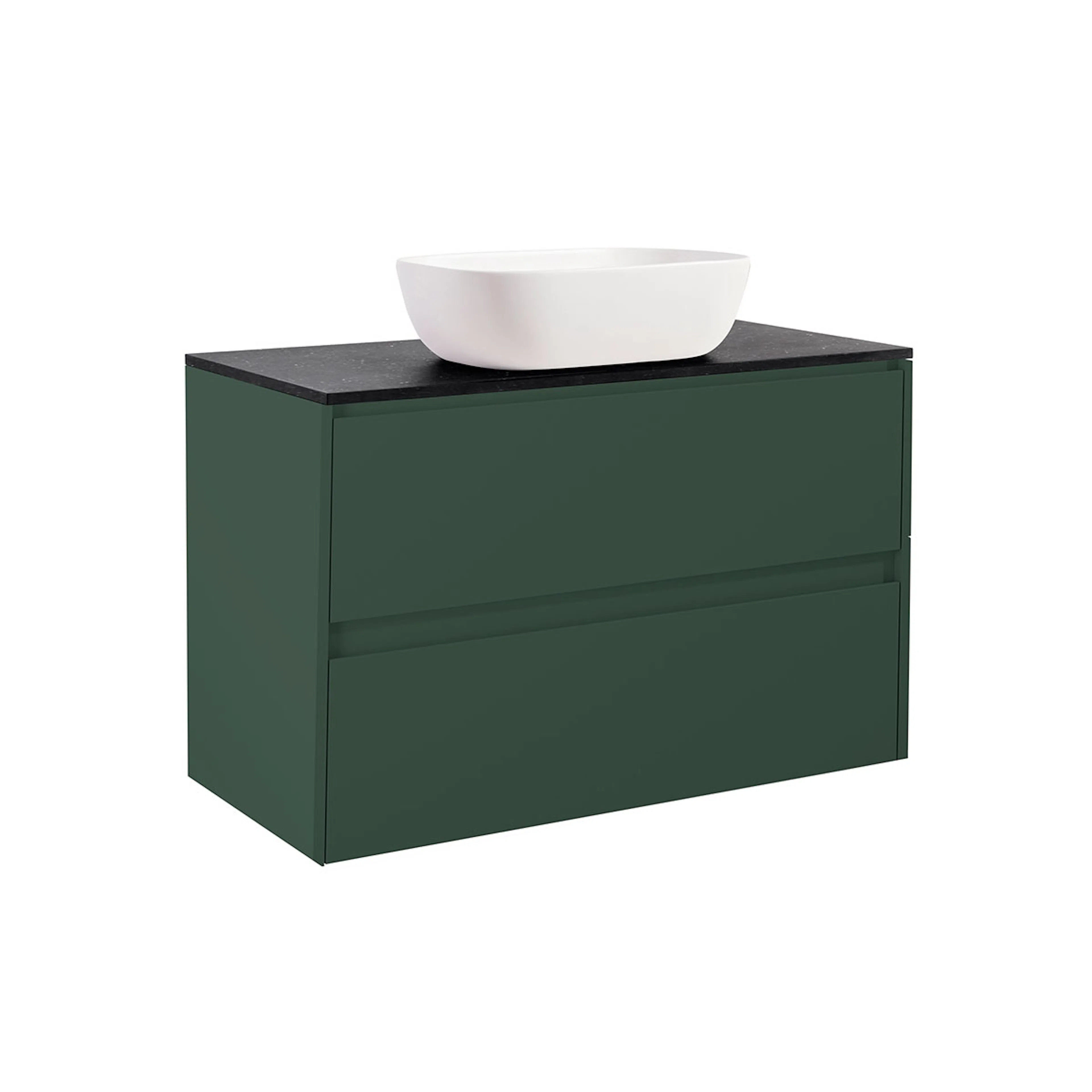 Tvättställsskåp Alterna Luxor med Bänkskiva Kvartskomposit och Rektangulärt Tvättställ