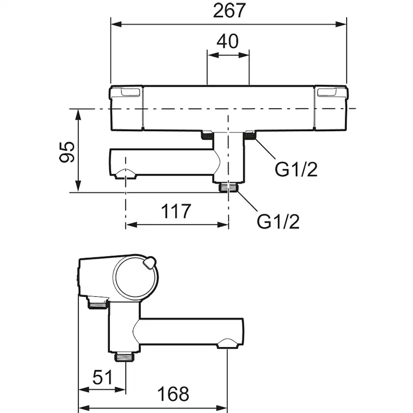 Badkarsblandare Mora MMIX II 40 cc