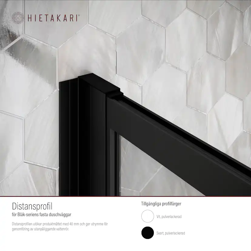 Distansprofil Hietakari för Duschvägg Bläk Fast Vit