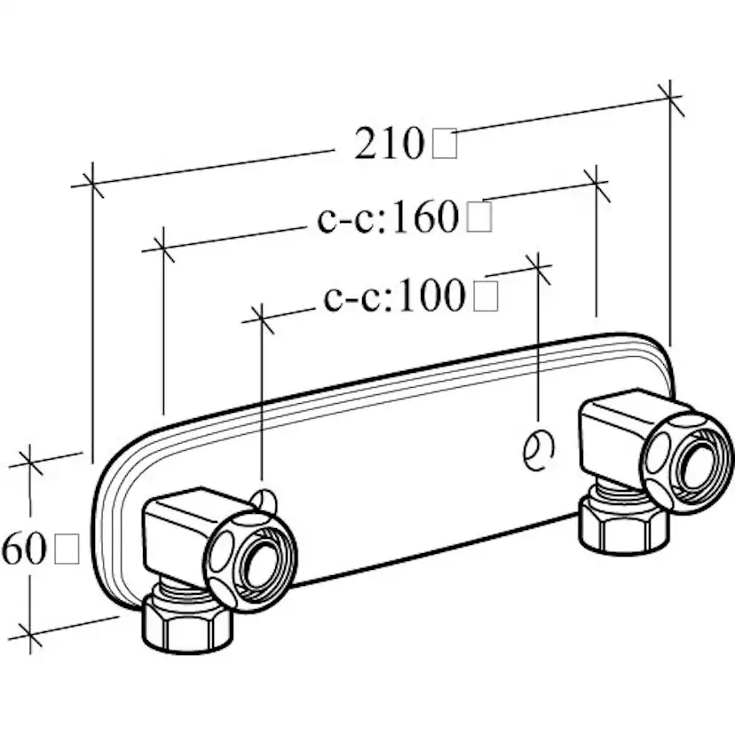 Blandarfäste Gustavsberg för Utanpåliggande Rördragning 160cc