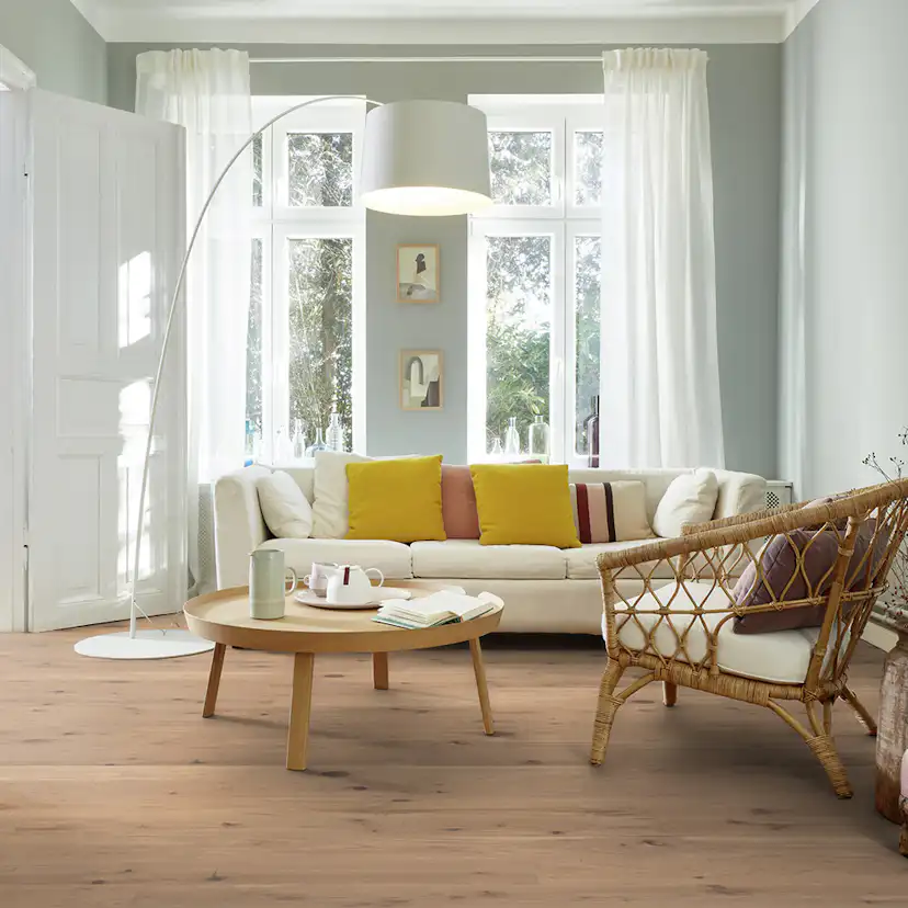 Trägolv Boen Ek Vivo Live Pure, Ultramattlackat 1-Stavs Parkettgolv