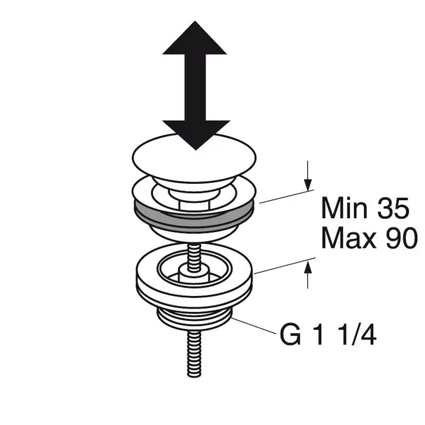 Bottenventil Gustavsberg med Push-down