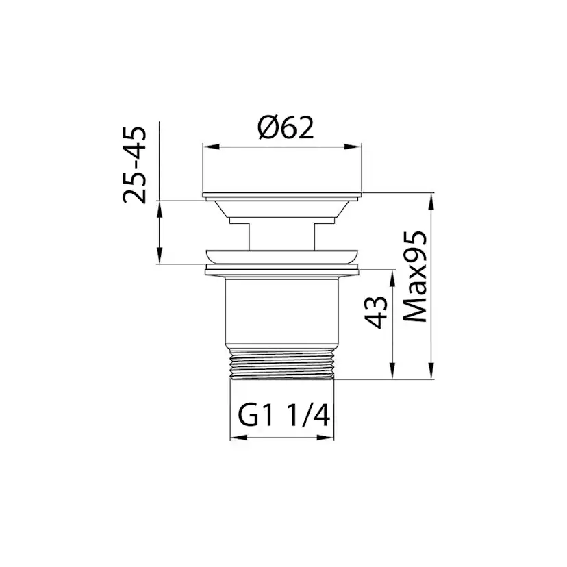 Bottenventil Hafa med Pop-up