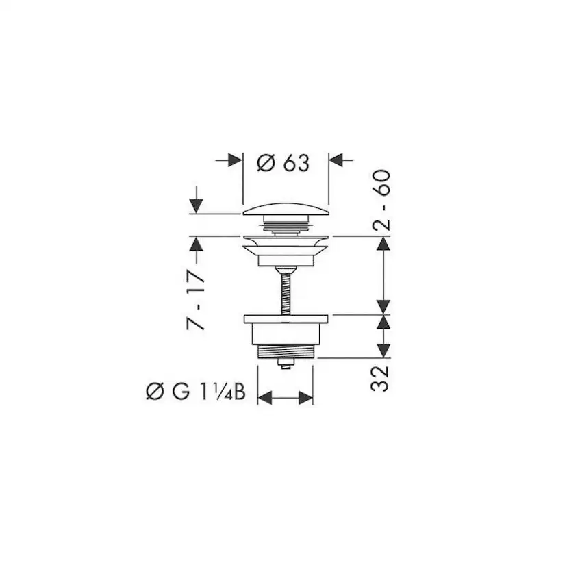 Bottenventil Hansgrohe Push-open