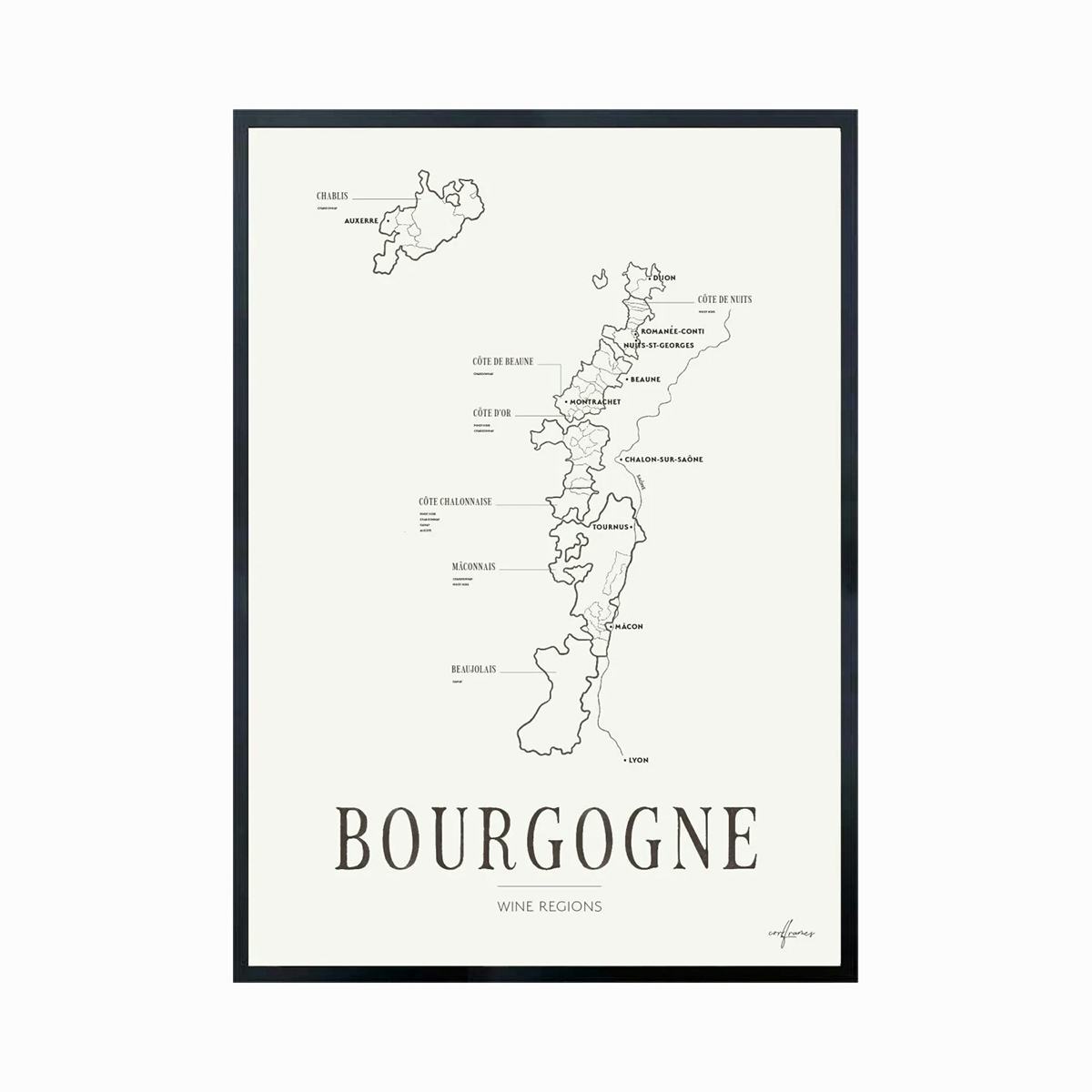 Poster Corkframes Vinkarta Bourgogne