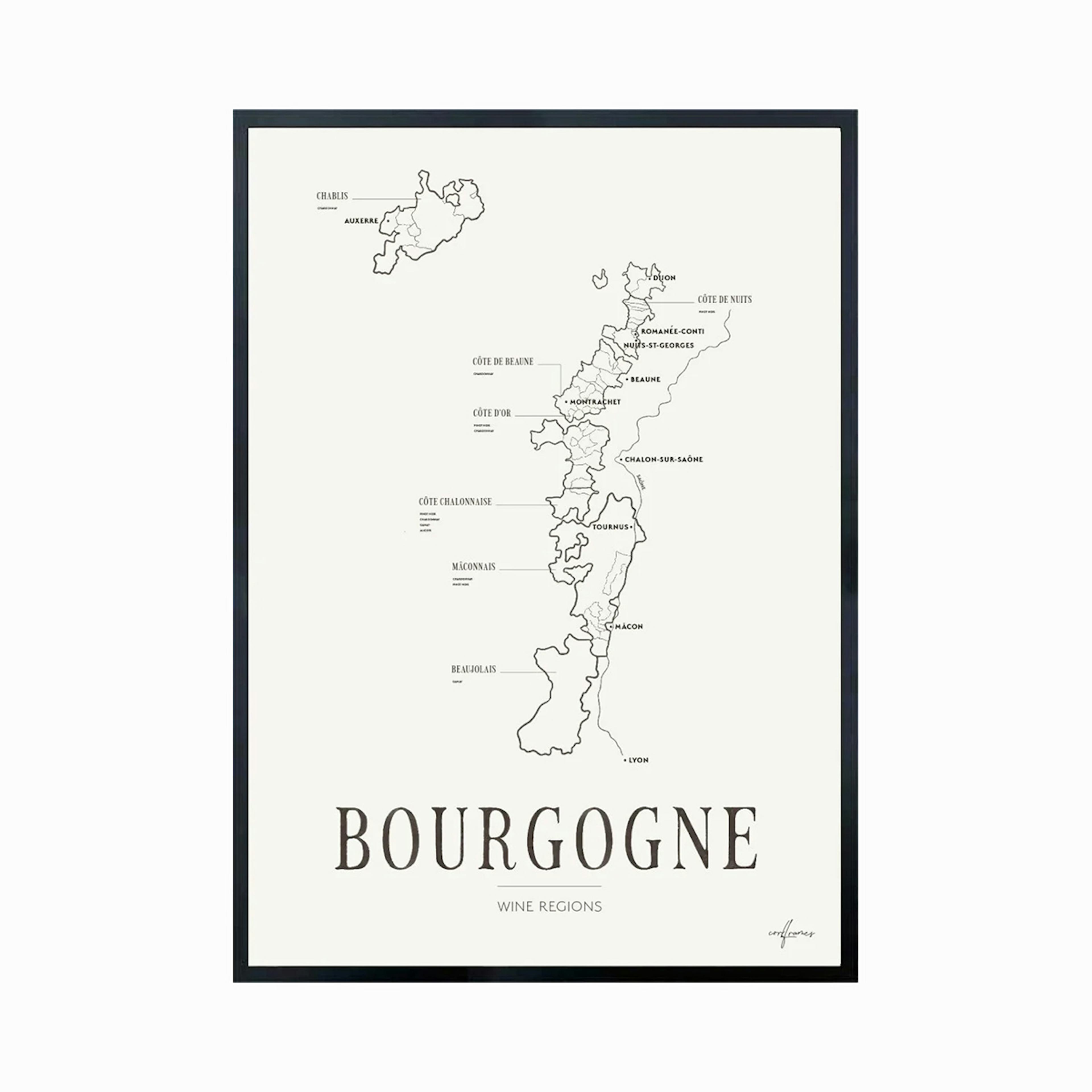 Poster Corkframes Vinkarta Bourgogne