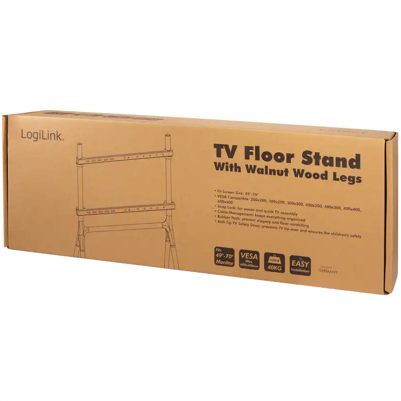 Golvstativ Till TV LogiLink 49-70 tum Svart/Valnöt
