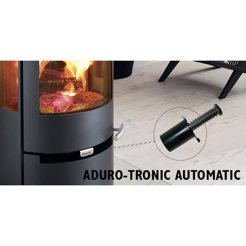 Braskamin Aduro 9.4 Vägghängd Med Sidoglas, Svart