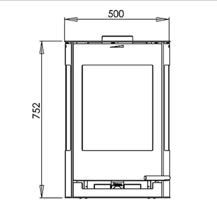 Braskamin Aduro 9.4 Vägghängd Med Sidoglas, Svart