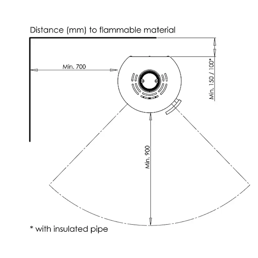 Braskamin Aduro 9.7 Fristående med Sidoglas 9kW