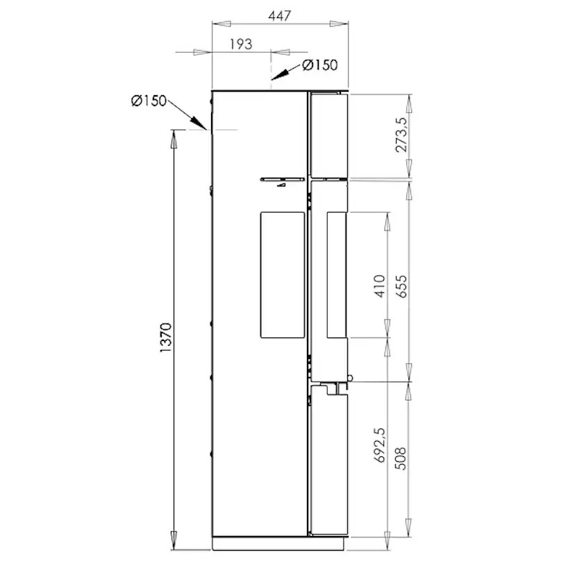 Braskamin Aduro 9.7 Fristående med Sidoglas 9kW