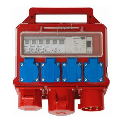 Byggplatscentral Byggström med Jordfelsbrytare 32 A, Typ 3