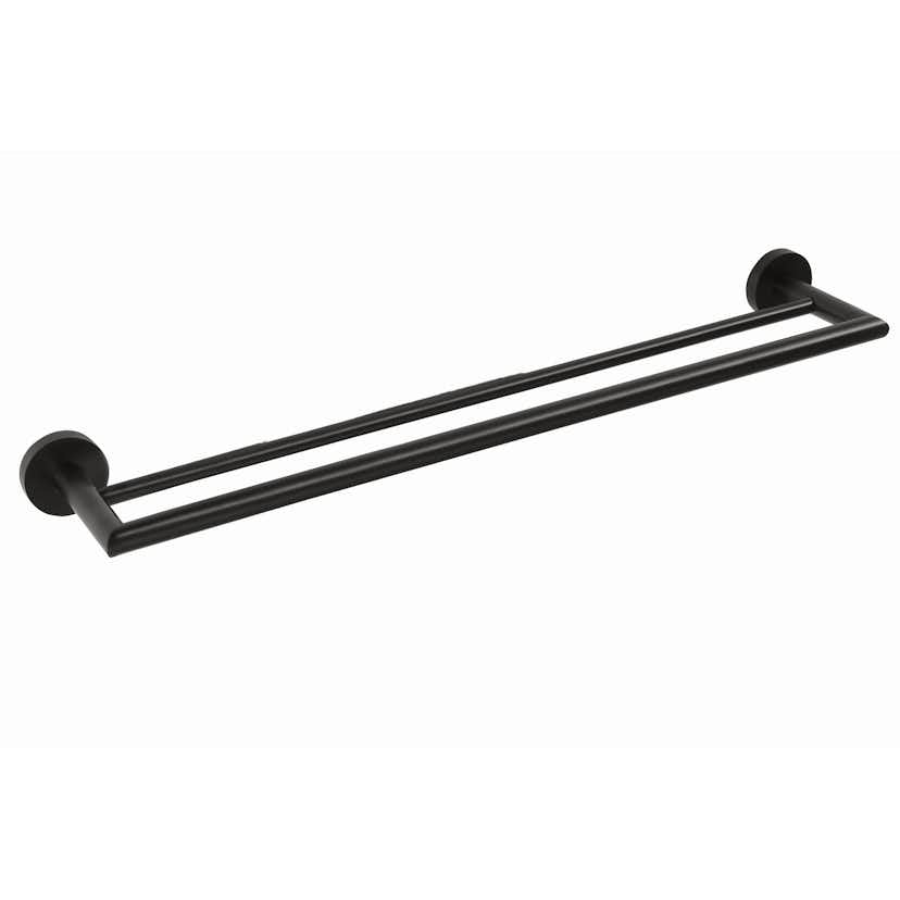 Handduksstång Duschbyggarna Black Dubbel