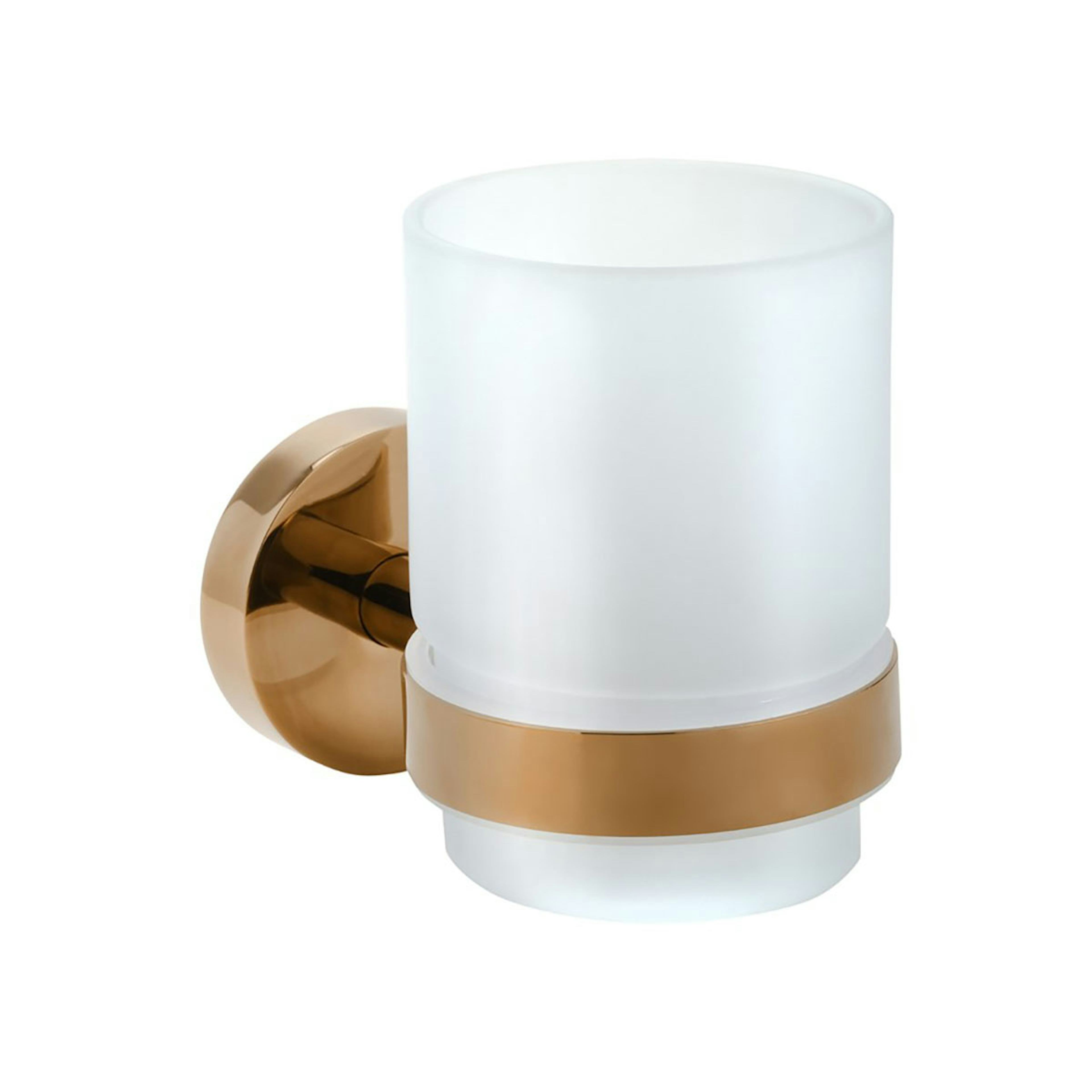 Tandborstglas Duschbyggarna Dark Rose med Hållare