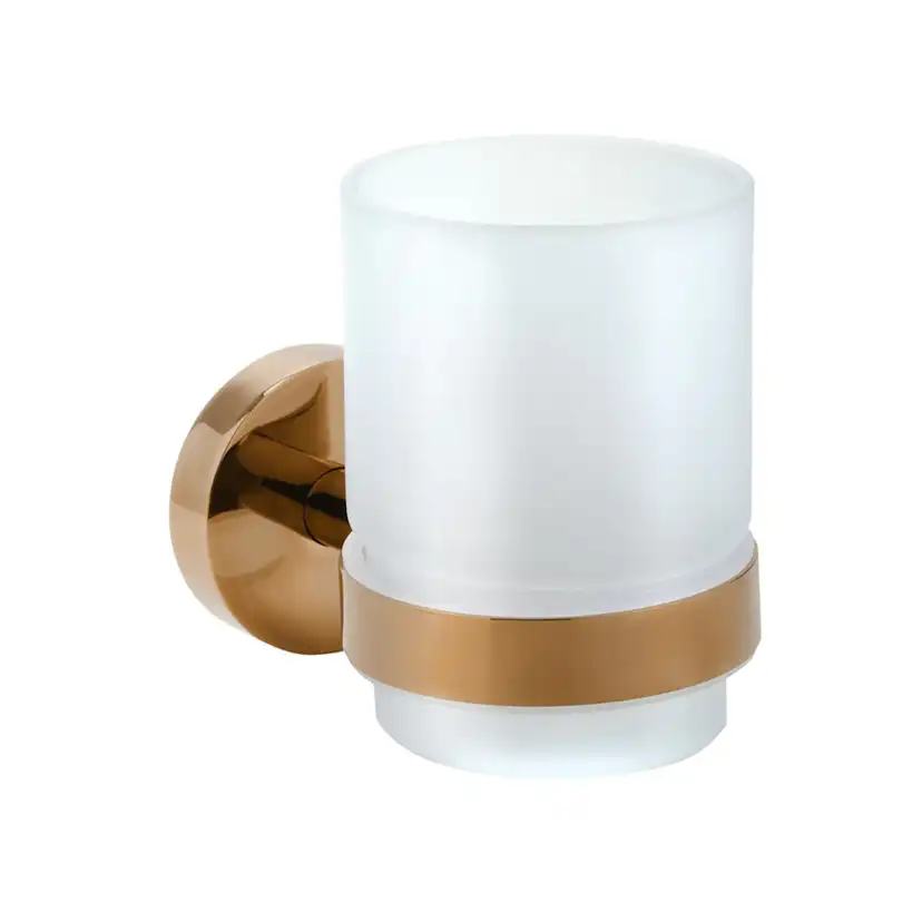 Tandborstglas Duschbyggarna Dark Rose med Hållare