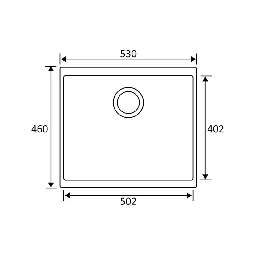 Diskho Stala Essent CEG-E50B Komposit Svart Enkel med Korgventil