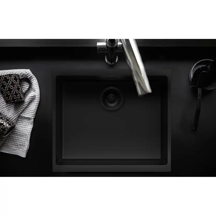 Diskho Stala Essent CEG-E50B Komposit Svart Enkel med Korgventil