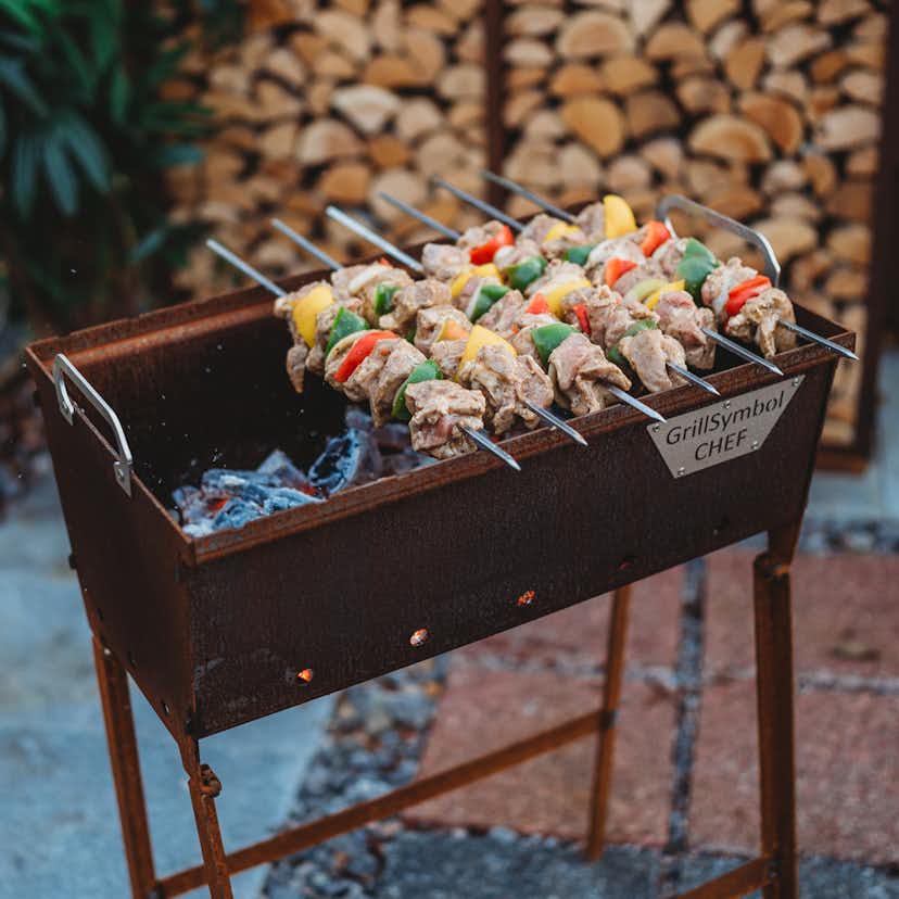 Kolgrill GrillSymbol Naked Chef XS Cortenstål Bordsgrill