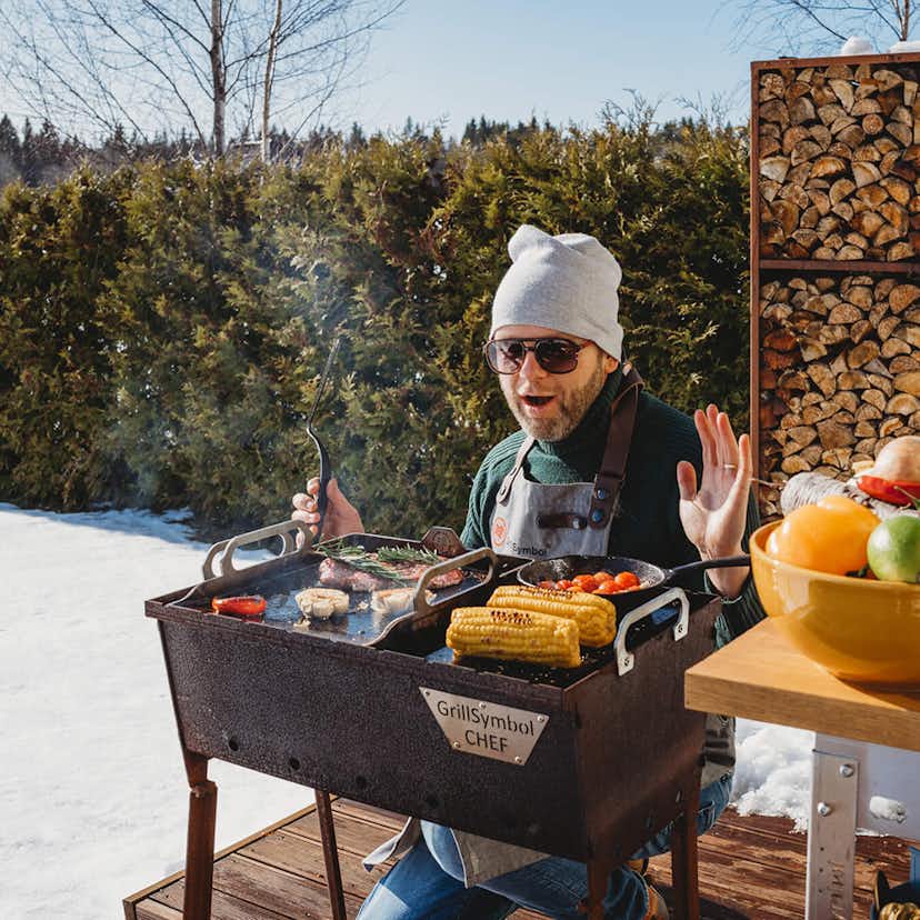 Kolgrill GrillSymbol Naked Chef XS Cortenstål Bordsgrill