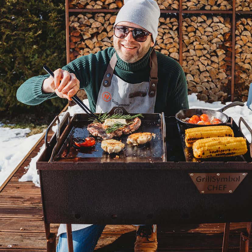 Kolgrill GrillSymbol Naked Chef XS Cortenstål Bordsgrill