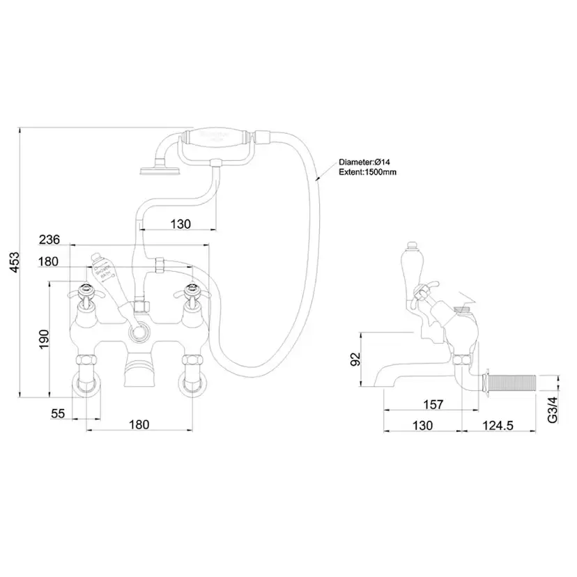 Badkarsblandare Burlington CL21 Anglesey