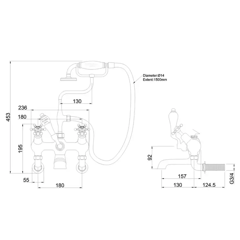 Badkarsblandare Burlington CL21 Birkenhead