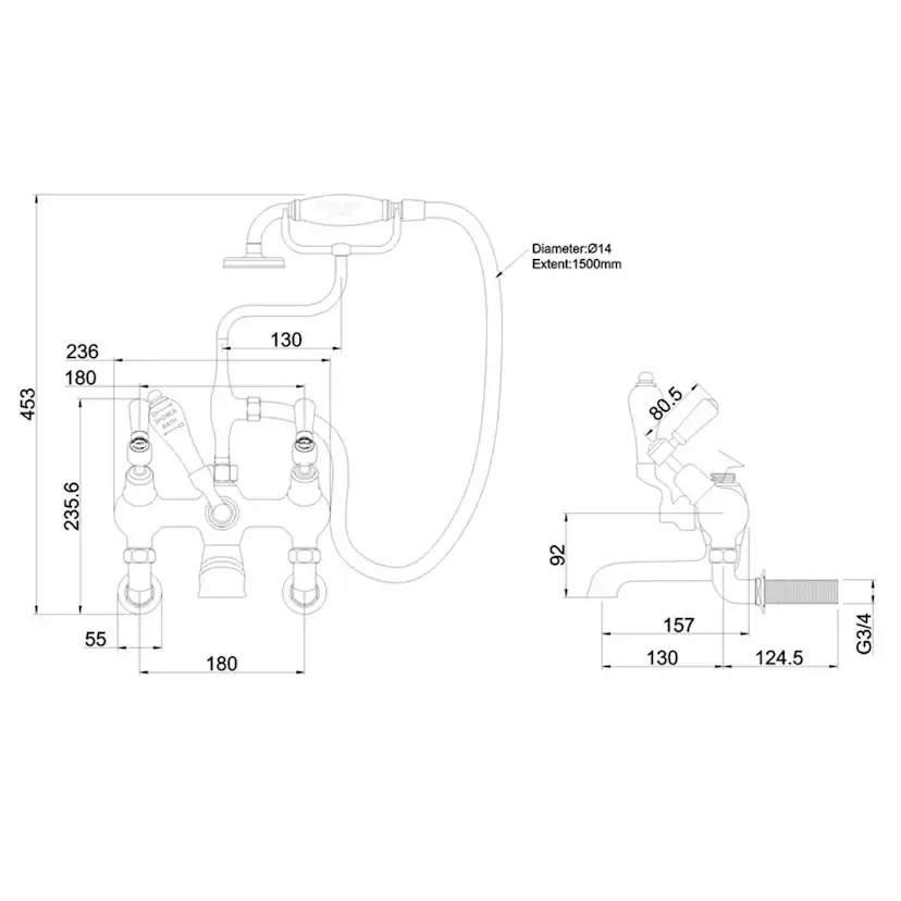 Badkarsblandare Burlington CL21 Kensington