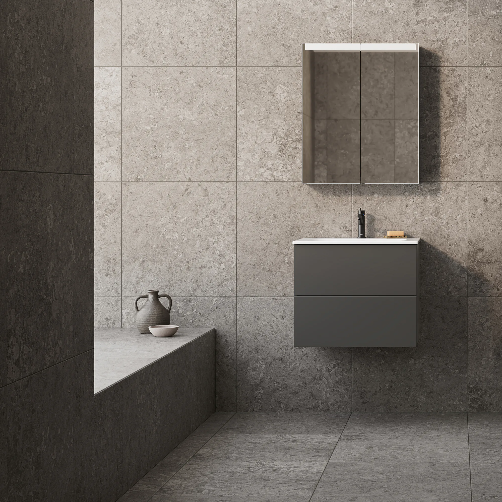 Möbelpaket INR Core Solid med Spegelskåp Stage Plus