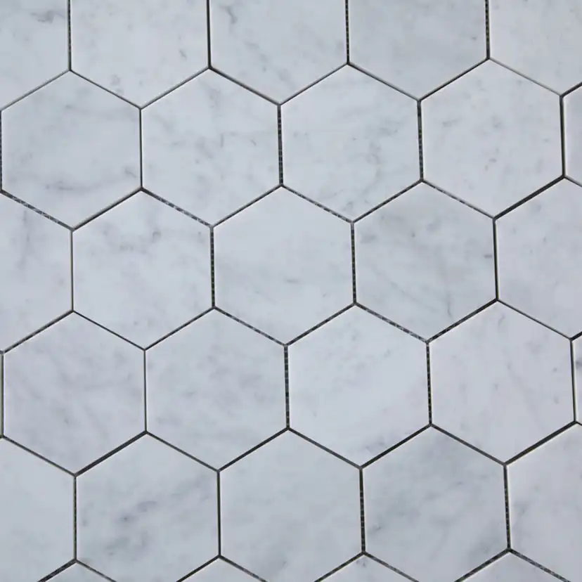 Natursten ArtStone Bianco Carrara C Hexagon Polerad 5x5 cm