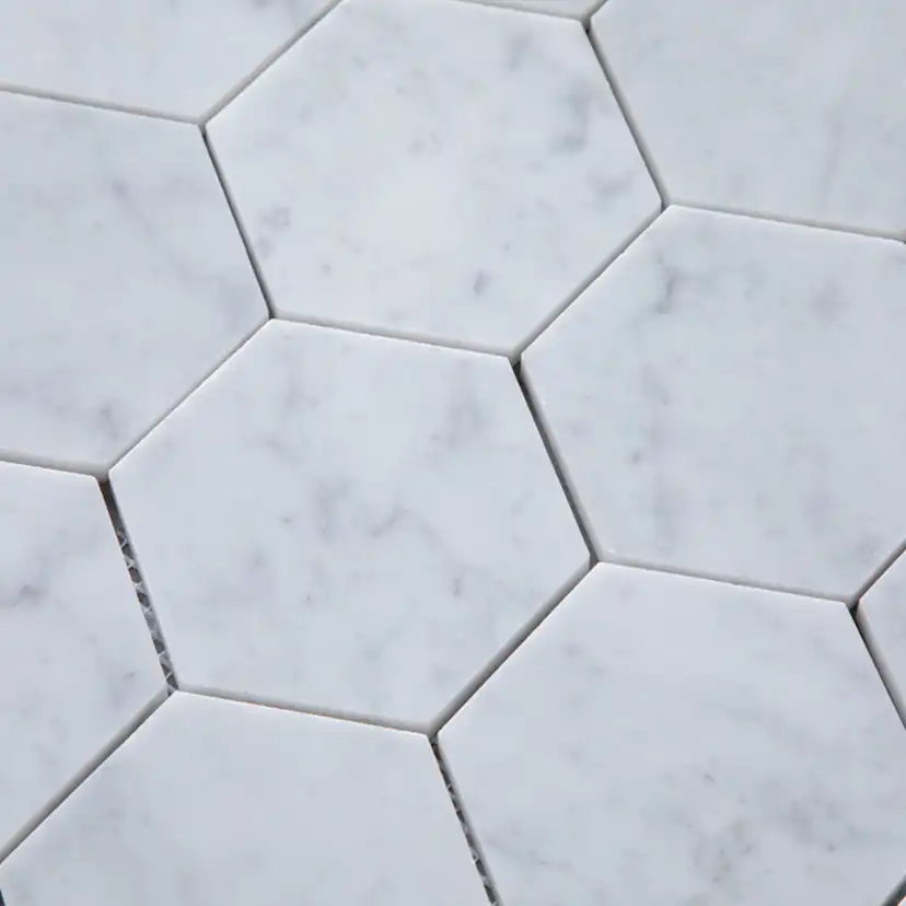Natursten ArtStone Bianco Carrara C Hexagon Polerad 5x5 cm